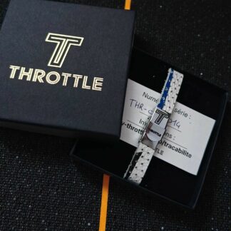 Bracelet Throttle - Edition #001 - Cuir de combinaison utilisée sur piste
